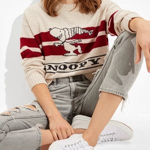 AE x Peanuts Snoopy Crew Neck Sweater.